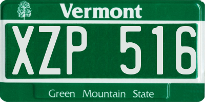 VT license plate XZP516