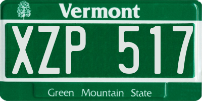 VT license plate XZP517