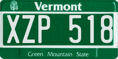 VT license plate XZP518