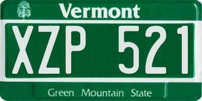 VT license plate XZP521