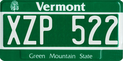 VT license plate XZP522