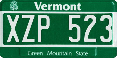 VT license plate XZP523