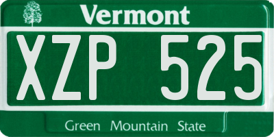 VT license plate XZP525