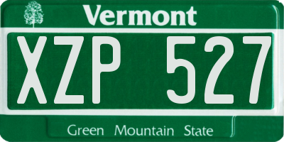 VT license plate XZP527
