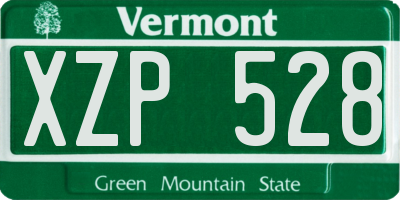 VT license plate XZP528