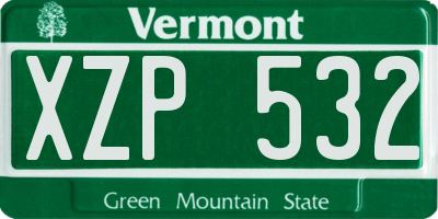 VT license plate XZP532