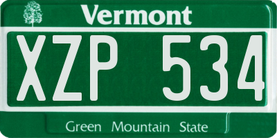 VT license plate XZP534
