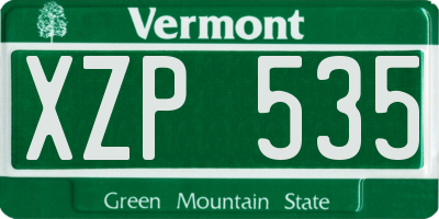 VT license plate XZP535