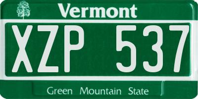 VT license plate XZP537