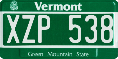 VT license plate XZP538