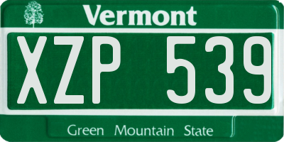 VT license plate XZP539