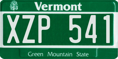 VT license plate XZP541