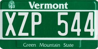 VT license plate XZP544