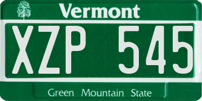 VT license plate XZP545