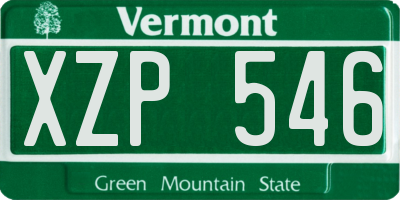 VT license plate XZP546