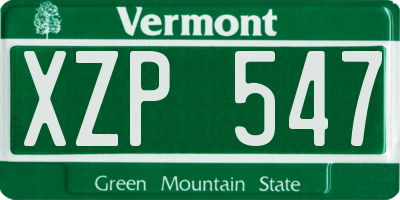 VT license plate XZP547