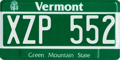 VT license plate XZP552