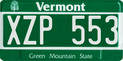 VT license plate XZP553