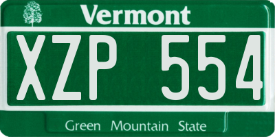 VT license plate XZP554