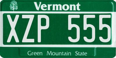 VT license plate XZP555