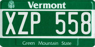 VT license plate XZP558