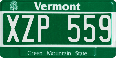 VT license plate XZP559