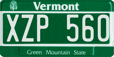 VT license plate XZP560