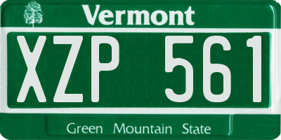 VT license plate XZP561