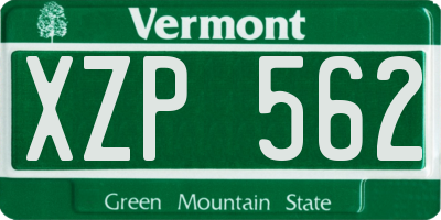 VT license plate XZP562