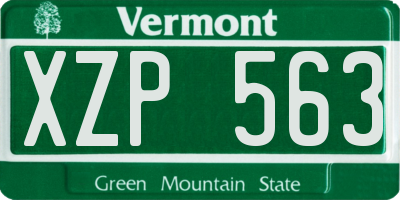 VT license plate XZP563
