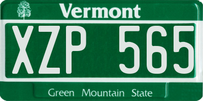 VT license plate XZP565