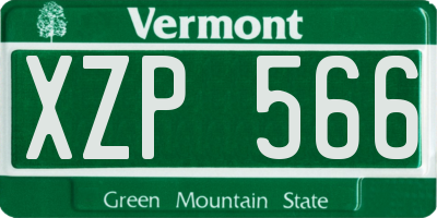 VT license plate XZP566