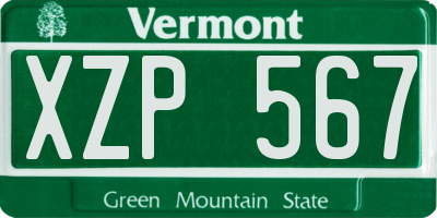 VT license plate XZP567