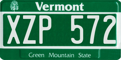 VT license plate XZP572
