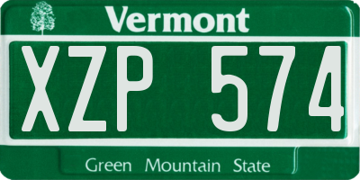 VT license plate XZP574