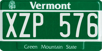 VT license plate XZP576