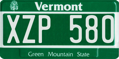 VT license plate XZP580