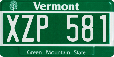 VT license plate XZP581