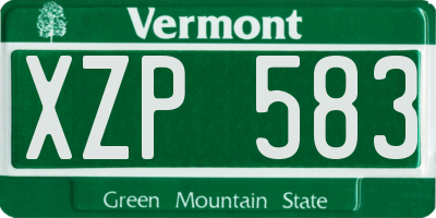 VT license plate XZP583