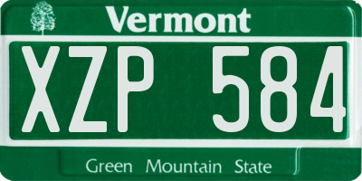 VT license plate XZP584