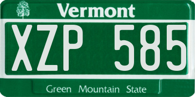 VT license plate XZP585