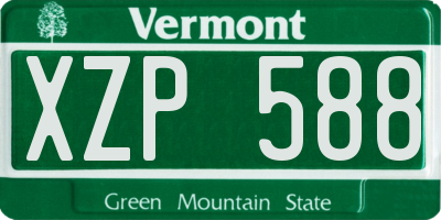 VT license plate XZP588