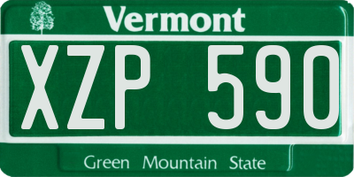 VT license plate XZP590
