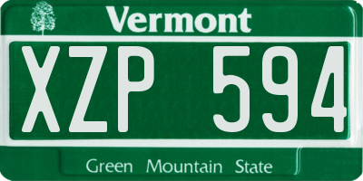 VT license plate XZP594
