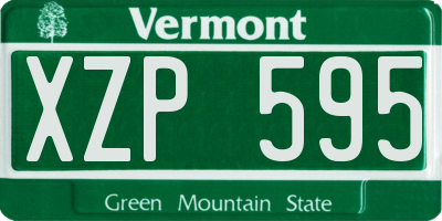 VT license plate XZP595