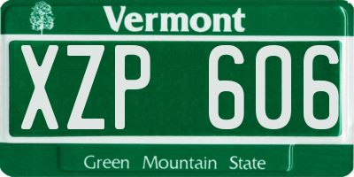 VT license plate XZP606