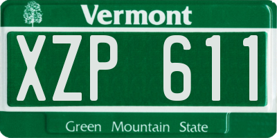 VT license plate XZP611