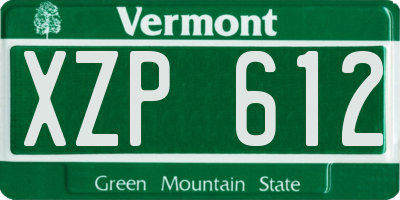 VT license plate XZP612