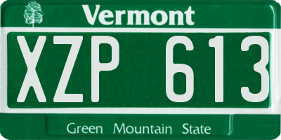 VT license plate XZP613