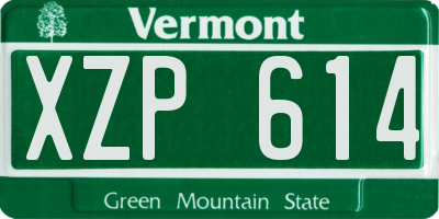 VT license plate XZP614